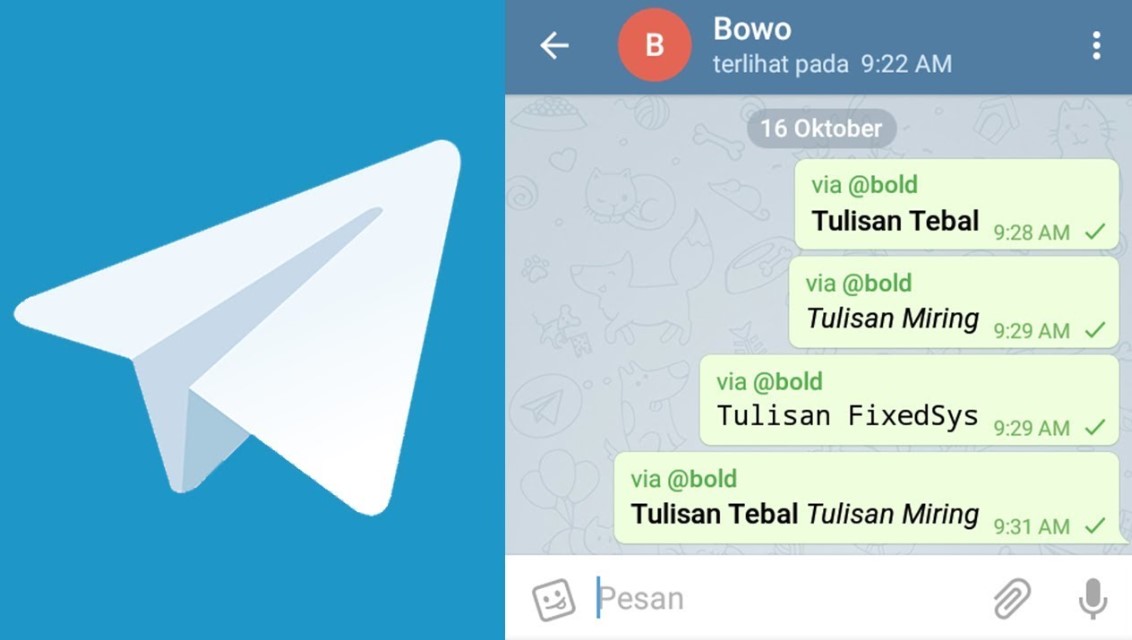 Cara Membuat Tulisan Tebal di Telegram